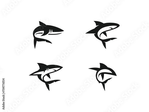 set of shark logo vector icon illustration, logo template