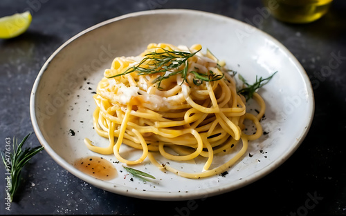 Capture the essence of Spaghetti Aglio E Olio in a mouthwatering food photography shot