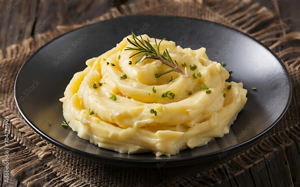 Capture the essence of Mashed Potatoes in a mouthwatering food photography shot