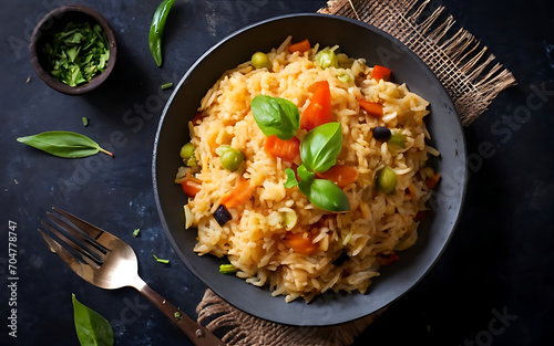 Capture the essence of Pulao in a mouthwatering food photography shot