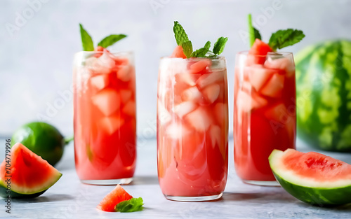 Capture the essence of Watermelon Lime Agua Fresca in a mouthwatering food photography shot