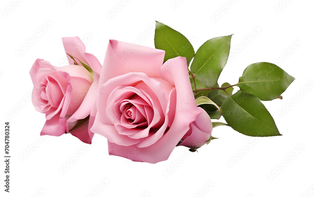 Elegant Pink Rose in a Romantic Arrangement Isolated on Transparent Background PNG.