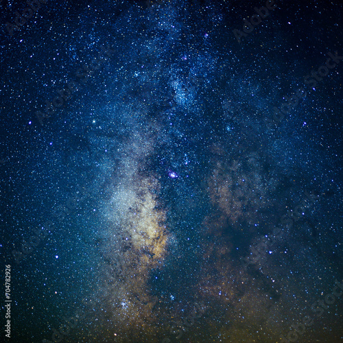 Blue night sky  Milky Way