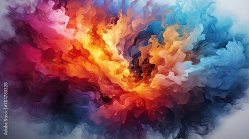 abstract background of colored smoke in water on a black background photo