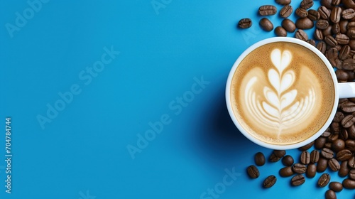 Top view of Latte art and coffee bean Personal Growth and Self-Development in business administration training courses category