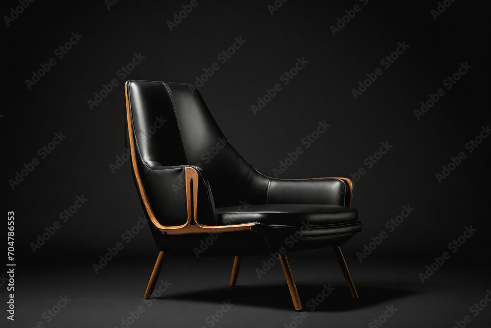 single black chair in the black background single black chair in the black background