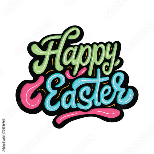 happy easter day with hand drawn design