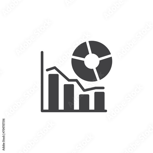 Charts, graphs, and data analytics vector icon