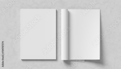Book, Magazine, Catalogue mock up. Realistic book mock up isolated on white background. 3D illustration
