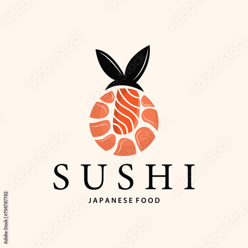 Sushi logo simple design sushi japanese food icon template product japanese cuisine