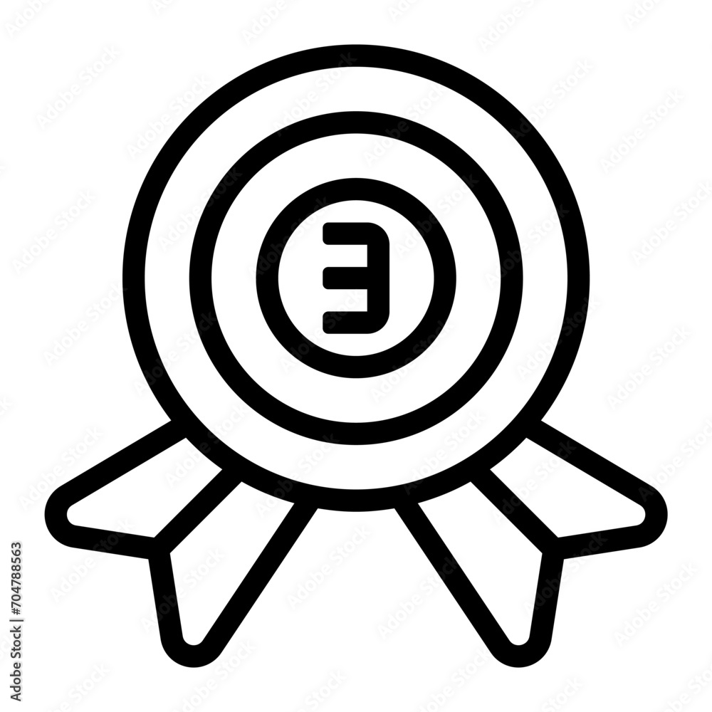 Medallion badge bronze award icon or logo illustration outline black style Medallion badge bronze award icon or logo illustration outline black style