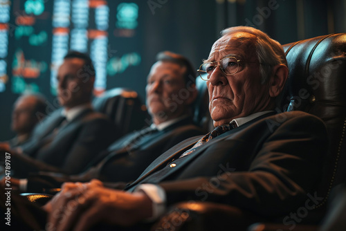 A group of older intimidating successfull businessmen Generative AI photo