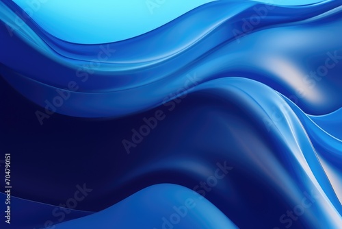An image showcasing an abstract blue background filled with wavy lines., Saturated abstract blue background, AI Generated, AI Generated