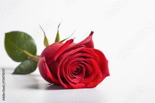 red rose isolated on white