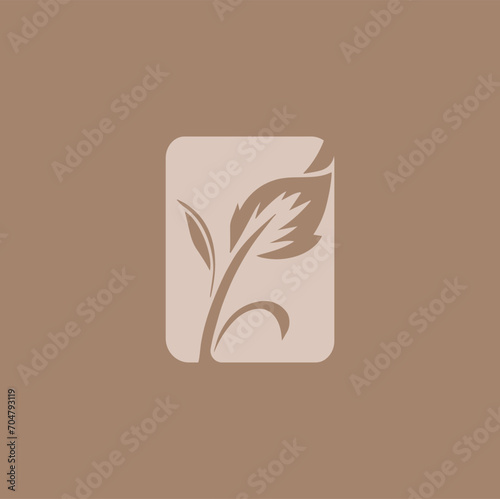 Vector illustration in simple hand drawn and linocut style - natural print, poster or logo design template - spring illustration - birds and flowers