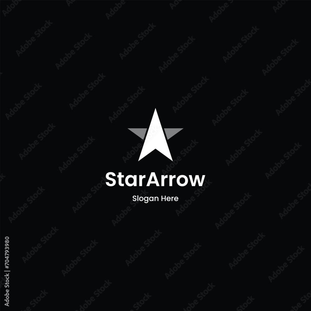 Star arrow on black background logo design modern concept Star arrow on black background logo design modern concept