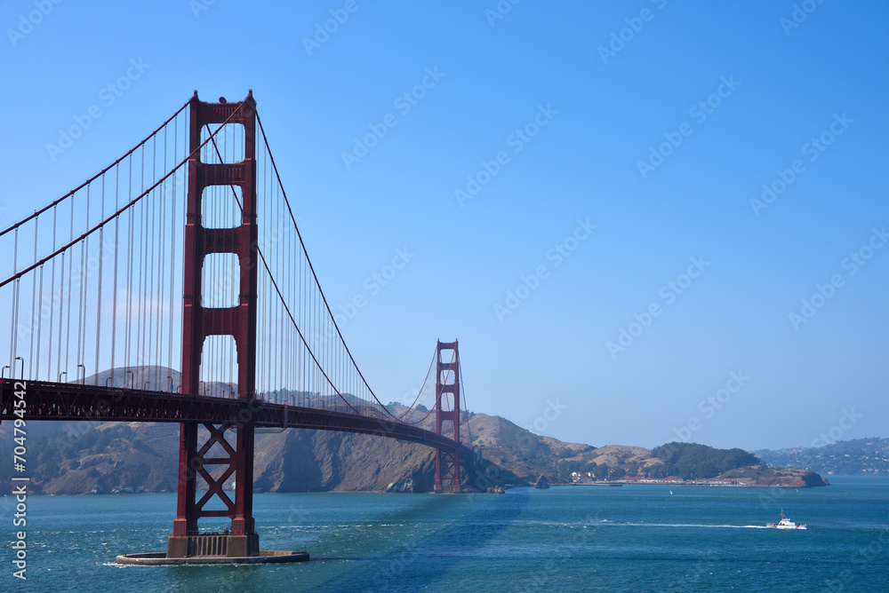 Postcard View of the Golden Gate Bridge on a Summer Day - San Francisco, California