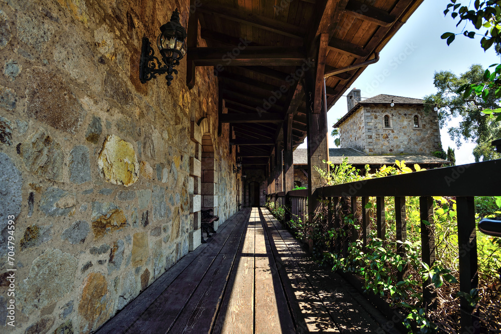 Outdoor Walkways of V. Sattui Winery in St. Helena, Napa Valley, California