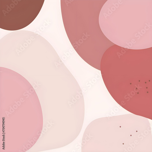 The background is white and pink with small patterns. A little, minimalist style. (ID: 704794945)