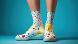 Colorful polka dot socks and shoes