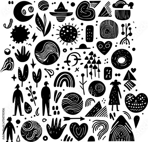 Sketch graphic illustration with mystic hand drawn