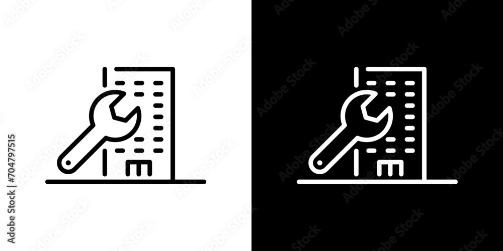 シンプルなビルとスパナのアイコン
シンプルなビルとスパナのアイコン