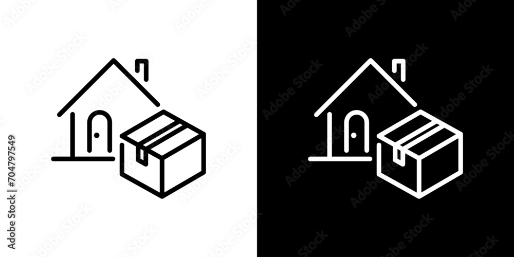 シンプルな家と荷物のアイコン
