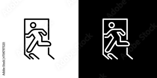 シンプルな非常口アイコン