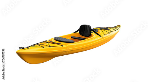 3D yellow kayak, isolated on transparent background, png file. photo