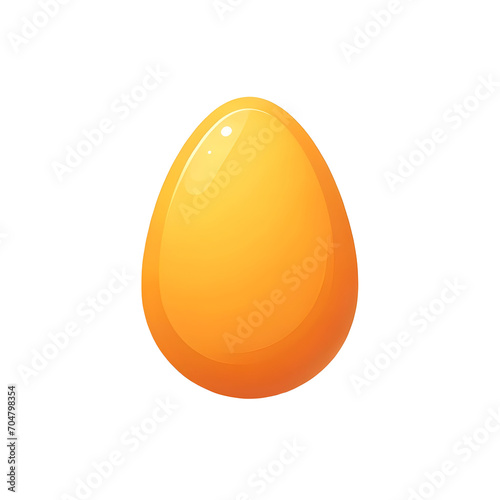 Yellow Easter egg isolated on a transparent background 