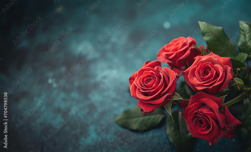 Elegant Fresh Red Roses in Natural Bloom Elegant Fresh Red Roses in Natural Bloom