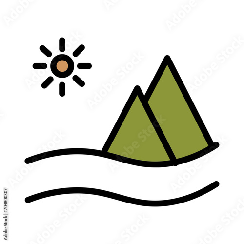Ancient Cairo Egypt Filled Outline Icon