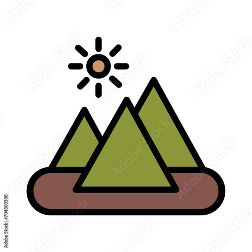 Ancient Cairo Egypt Filled Outline Icon