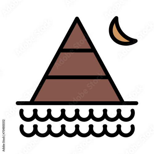 Ancient Cairo Egypt Filled Outline Icon