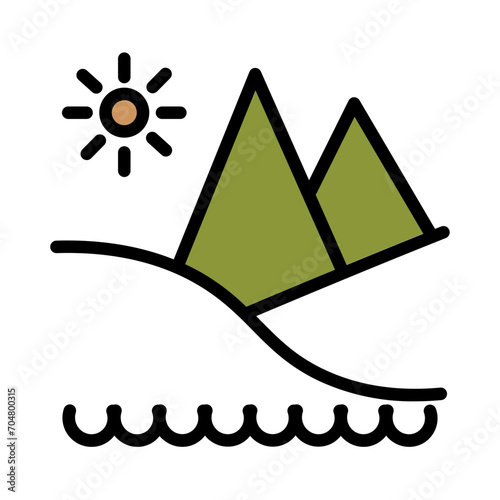 Ancient Cairo Egypt Filled Outline Icon