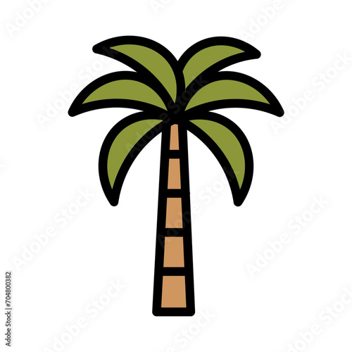 Cairo Tree Palm Filled Outline Icon