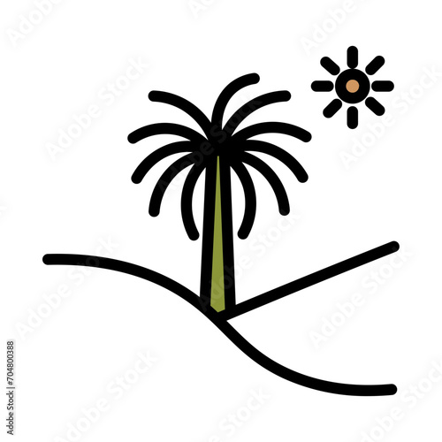 Cairo Tree Palm Filled Outline Icon