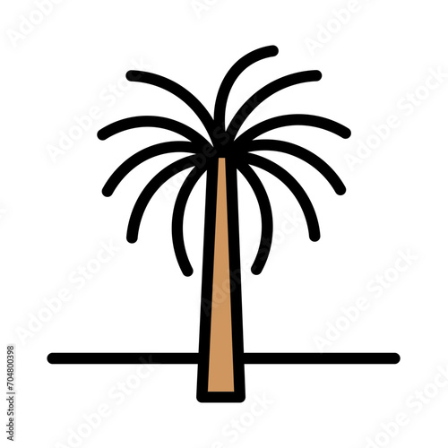 Cairo Tree Palm Filled Outline Icon
