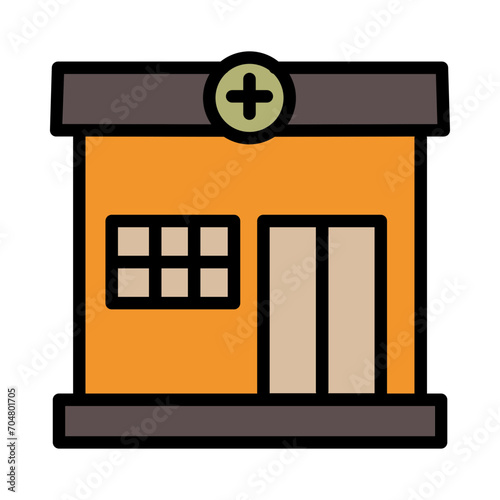 Clinic City Park Filled Ouline Icon
