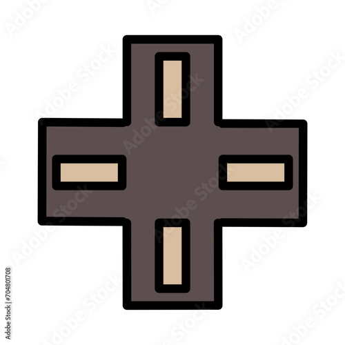 City Cross Road Filled Ouline Icon