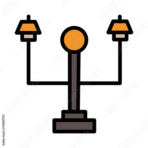 Lamp City Park Filled Ouline Icon