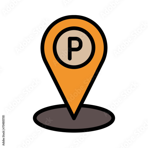 Pin City Park Filled Ouline Icon