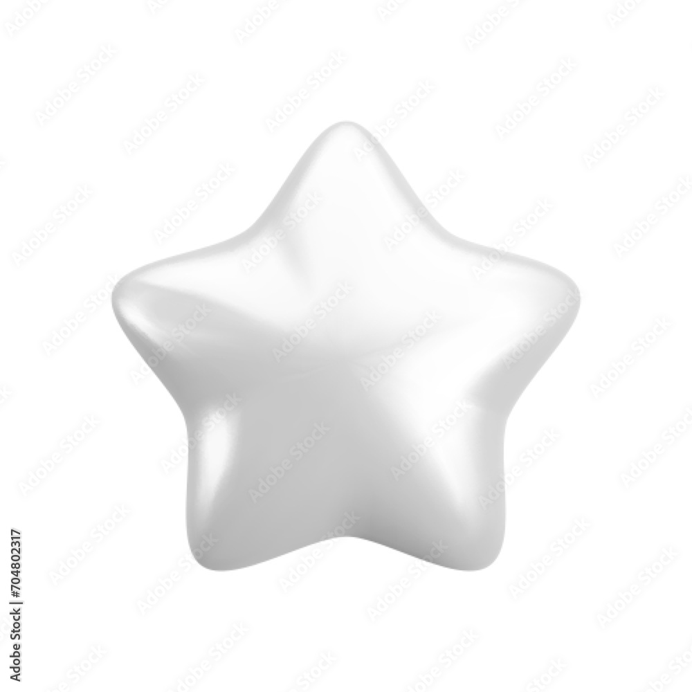 Vector 3d silver star icon on white background. Cute realistic cartoon 3d render, glossy platinum metallic star for customer rating concept, decor, web, game design, app, advert. Vector 3d silver star icon on white background. Cute realistic cartoon 3d render, glossy platinum metallic star for customer rating concept, decor, web, game design, app, advert.
