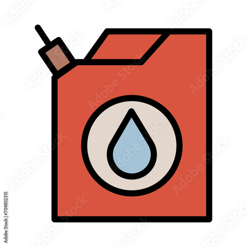 Fuel Jerry Can Filled Outline Icon