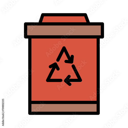 Bin Bag Recycle Filled Outline Icon