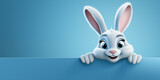 Easter Bunny with place for text over blue background