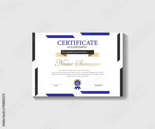 Elegant and popular, this certificate of success award template comes with a badge. A certificate of achievement, gratitude, recognition, business, and honor. Modern certificate templates that may be 