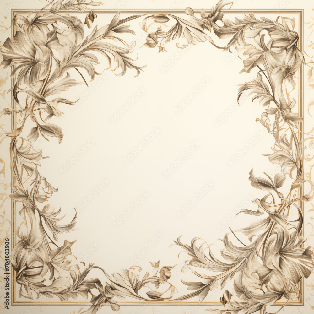 elegent plant frame border design with some blank space