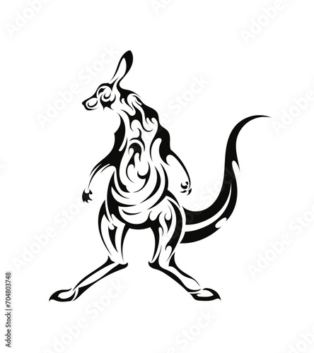 australian kangaroo abstract cool tattoo art symbol sticker