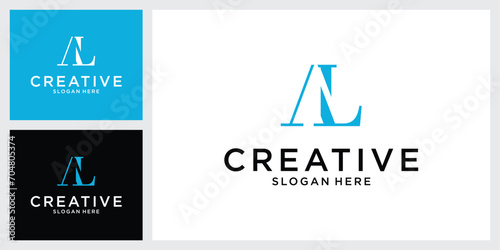 AL or LA initial letter logo design vector